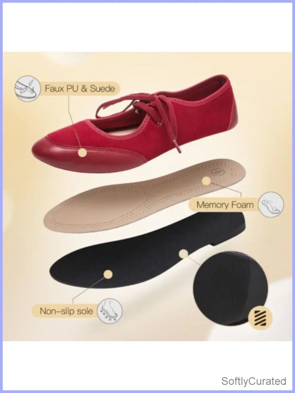 hash bubbie Mary Jane Flats Vintage Ballet Shoes Lace Up Suede